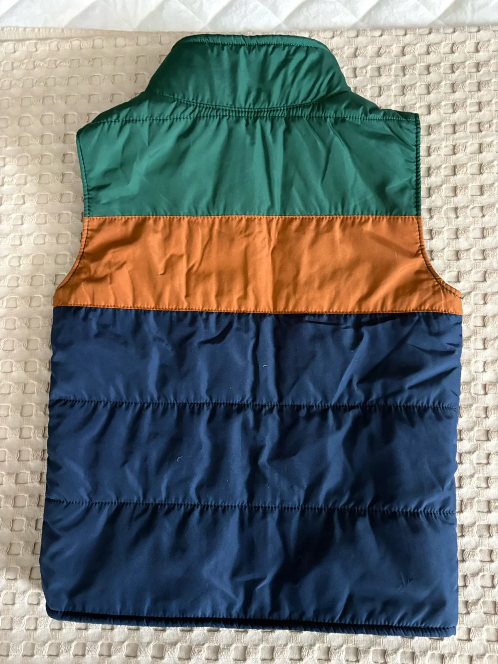 Carter's Blue, Orange & Green Colorblock Puffer Vest